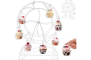 Yopay Ferris Wheel Cupcake Stand, Dessert Serving Holder for Carnival and Circus Theme Party, 8-Cups Stable Wedding Cookies S