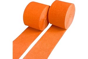 NGSIIOHUN Crepe Paper Roll Set of 2 Rust Orange Tassels Streamer Paper for Wedding, Retro Party, Thanksgiving Decorations,82Ft Long