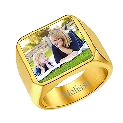 FindChic Customized Signet Photo Rings Square