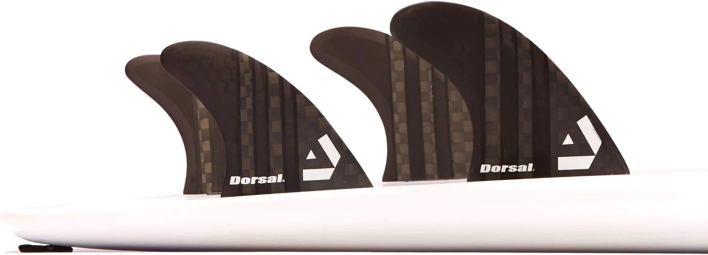 DORSAL Surfboard Fins Quad 4 Set FCS Compatible Medium Black