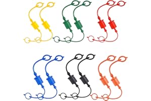 (12 Set) Signite 1/2 ISO A Tractor Hydraulic Hose Caps and Plugs Couplers Male Dust Cap and Female Plug Cover, Quick Disconnects Plug Fitting with Retention Ring Keeps Cap Attached to Hose (6 Colors)
