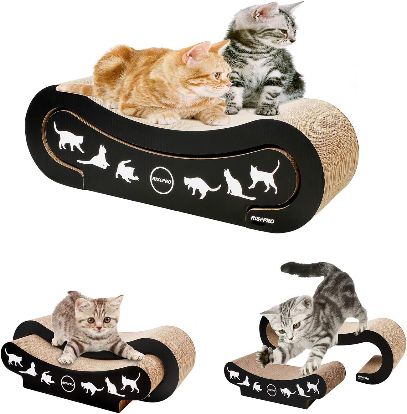 RISEPRO Cat Scratcher, 2-in-1 Cat Scratcher Cardboard, Cat Sofa, Cat Scratching Pad, Cat Furniture, Cat Bed, Cat Scratching Post : Pet Supplies