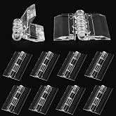 Bivethoi Clear Acrylic Hinges for Plexiglass, 35mm x 45mm, 10pcs | Clear Plastic Transparent, Continuous Hinge Tools, For Cabinet Drawer Furniture, DIY Display Stand