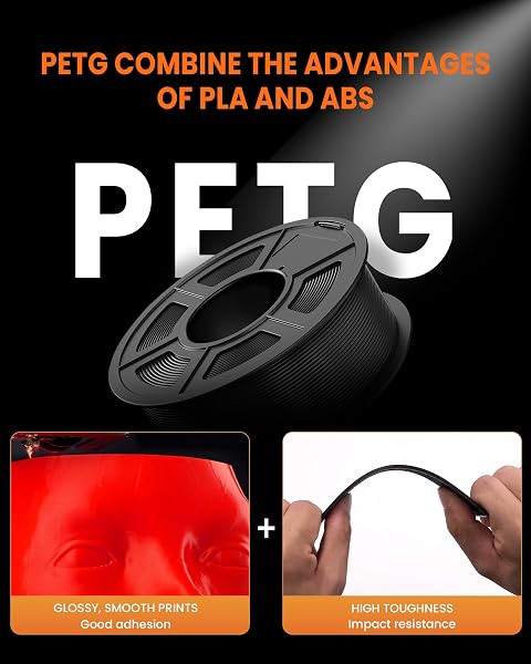 TECBEARS RAPID PETG FILAMENT BUNDLE，HIGH SPEED 3D PRINTER FILAMENT 4KG, HIGH TOUGHNESS PETG, PACK OF 4, BLACK