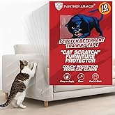 Panther Armor Cat Scratch Furniture Protector, 10 Double-Sided Tape Sheets | Double-sided sticky tape cats dislike touching. Clear couch, sofa and chair corner guard. 5 XL, 5 large