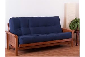 Blazing Needles Renewal 9" Twill Futon Mattress, Full, Navy