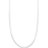 Miabella Italian Solid 925 Sterling Silver, 18Kt Gold Plated 3.5mm Flexible Flat Herringbone Chain Necklace for Women, Made in Italy