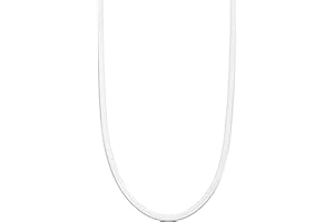 Miabella Italian Solid 925 Sterling Silver, 18Kt Gold Plated 3.5mm Flexible Flat Herringbone Chain Necklace for Women, Made in Italy