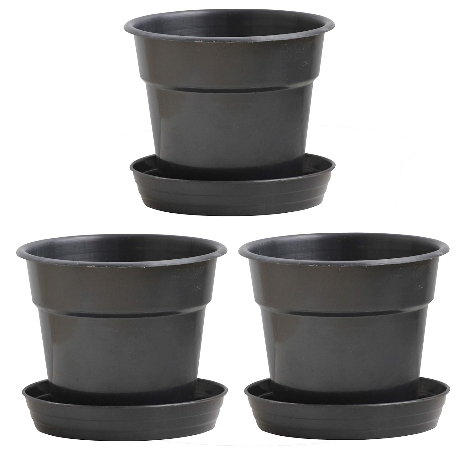NOVICZ Heavy Duty Plastic Plant Pot/Planter Pots with Bottom Tray