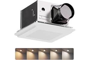JULLISON 2 In 1 Bath Fan With LED Light, 25W Ceiling Mount Ventilation Fan and Light Combo for Bathroom and Home, 100CFM, 120V, 1000LM, 5CCT Seletable, Dimmable & Wet Rated, ETL Certified