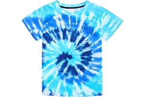 SunFocus Boys Tie Dye Shirt Size 4-14 Hippies Senior Rainbow Tees T Shirts for Kids
