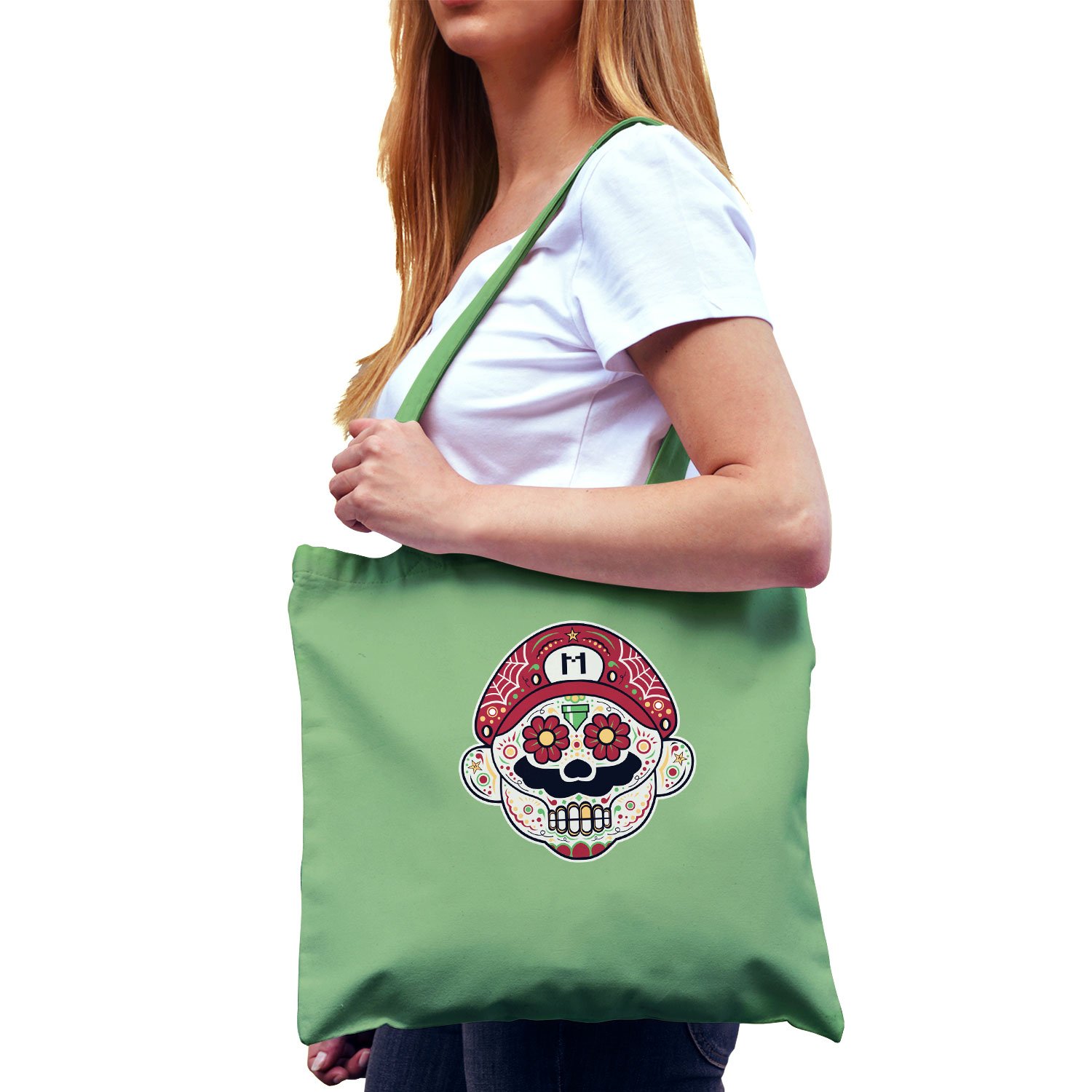 NERDO - Mexican Mario Fabric Bag, Light Green