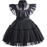 PURFEEL Toddler Baby Girls Black Dress Kids Black Party Costume 1T-7Years