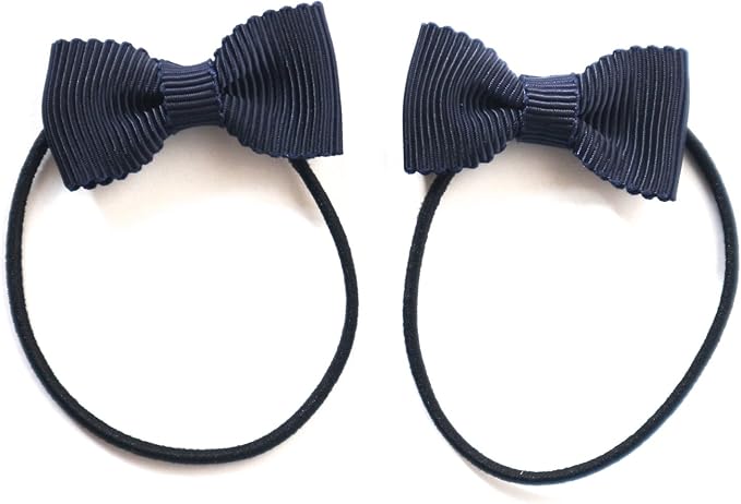 Amazon シングルリボン キッズ 濃紺 グログランリボン 2個セット ヘアゴム お受験 日本製 ファッション小物 通販