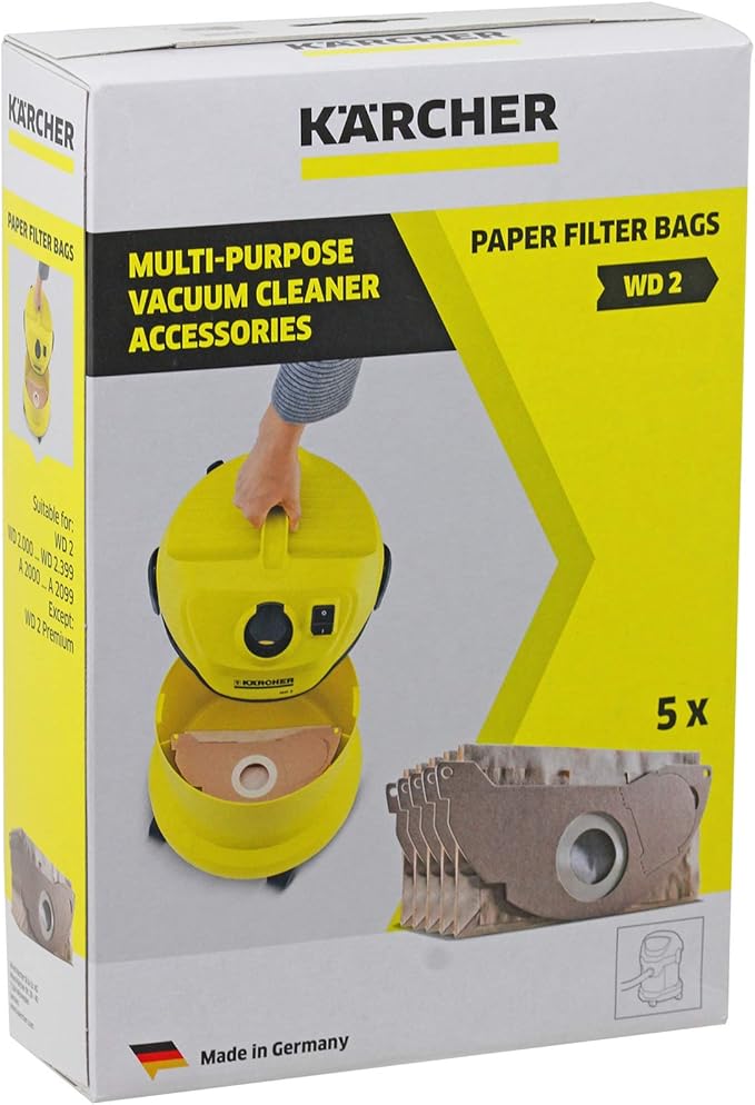 Karcher Sacchetti per aspirapolvere MV2 e WD2, resistenti, a doppio