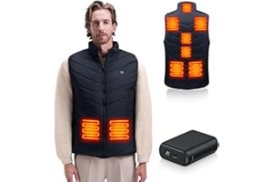 Molifen Heated Vest for Men with Battery Pack, Electric Heating Sleeveless Jacket, Rechargeable Winter Coat, 20000mAh