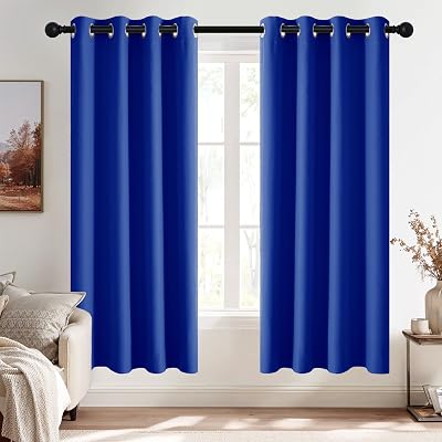 PONY DANCE Royal Blue Boy Curtains Eyelet Blackout 2 Panels 46W x 72D