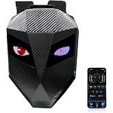 TEMSONE Carbon Fiber Motorcycle LED Knight Backpack with Full-color screen | Laptop Backpack, DIY programming Backpack, Riding Backpack for Store Helmet, Waterproof Luggage Bag for Travelling Camping