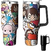 40 Oz Tumbler With Handle and Straw, Reusable Stainless Steel Travel Mug Keeps Drinks Cold & Hot, Leak Proof Insulated Tumbler for Water, Iced Coffee or Iced Tea for Woman Girl