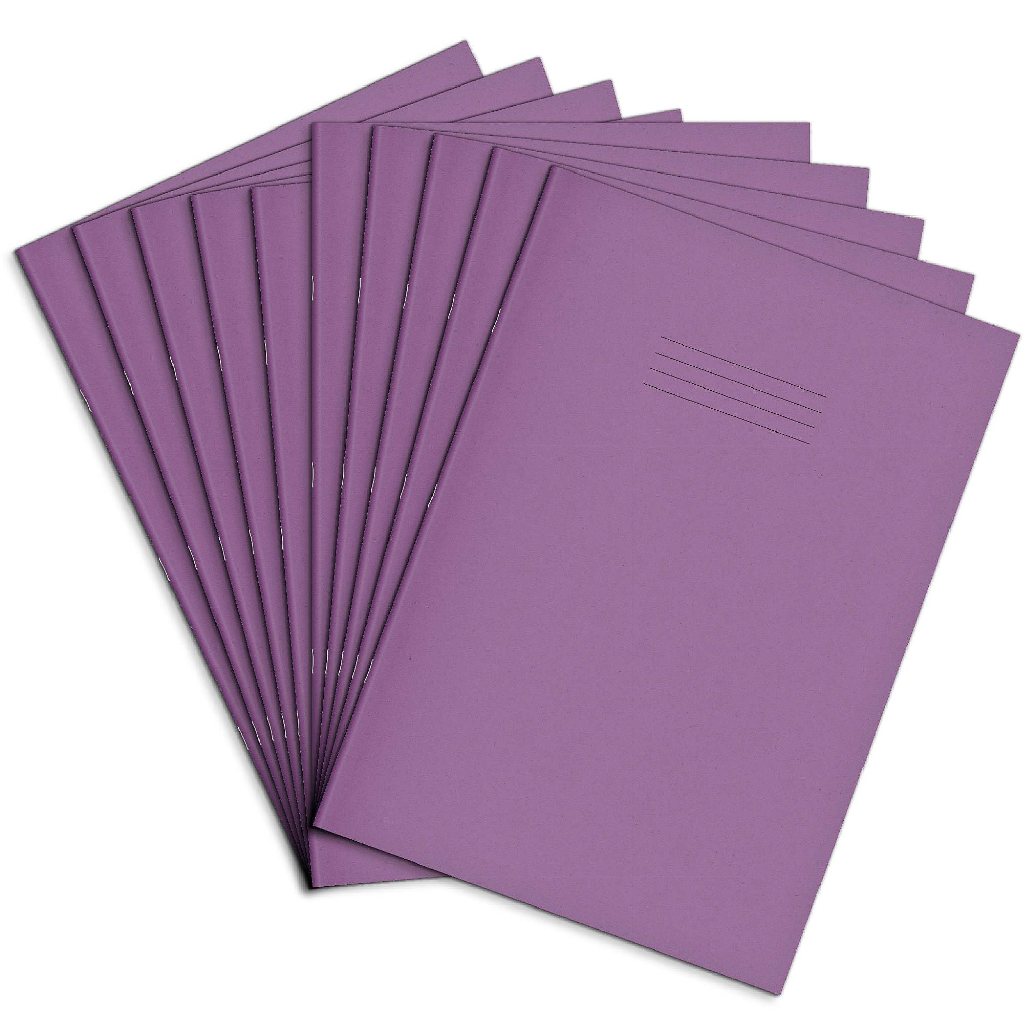 Rhino Oversized Exercise Books, 40-Page / 12mm Lined Paper Notebook, 10-Pack, 13 x 9 Writing Book, Office & School Stationery Supplies, Purple