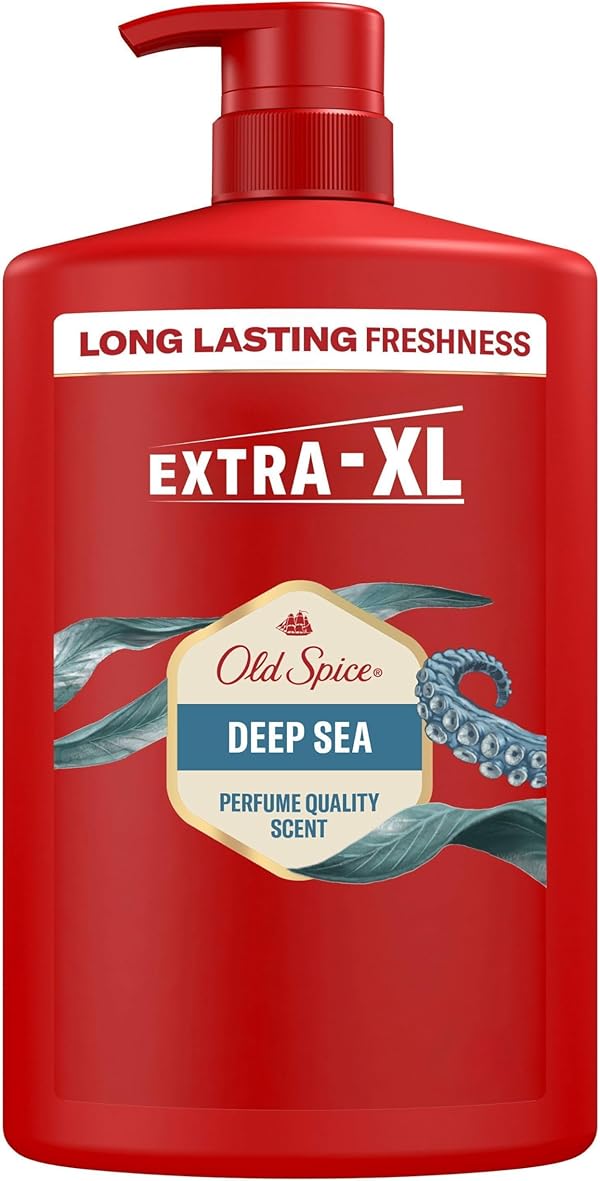 Old Spice Deep Sea 3-in-1 Duschgel für Haar, Gesicht und Körper 1000 ml, langanhaltende Frische, Duft von Parfumqualität, Tiefenreinigung