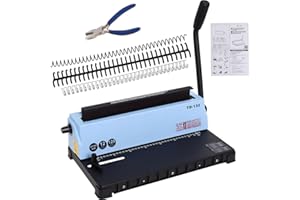 Letter Size Wire Binding Machine, TD-132 Books Binding Machine Punch 12 Sheets/Bind 120 Sheets, 3:1 Pitch 32-Holes Wire Binde