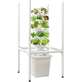 LYCereal Hydroponics Growing System, 30 Pods Indoor Hydroponic Garden with 48W LED Grow Light for Year-Round Gardening, Plants Germination Kit, Hydroponic Tower for Gifts, Herb, Vegetable (No Seed)