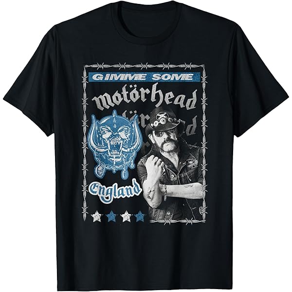Amazon.com: Motörhead – Lemmy Collage Blue T-Shirt : Clothing