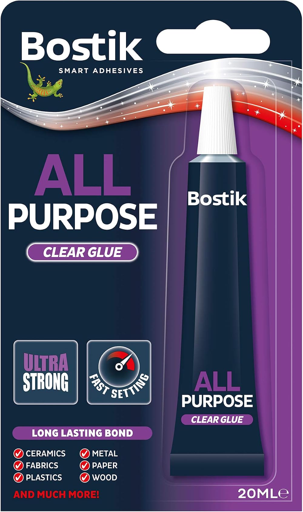 Bostik All-Purpose Clear Adhesive 20ml Extra Strong Fast Drying Glue Repairs