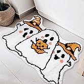 JarThenaAMCS Halloween Bath Mat Ghost Pumpkin Bathroom Rug Non Slip Spooky Bath Carpet for Halloween Home Decoration