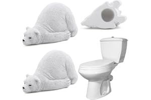 HOMFANSEEC 2pcs Toilet Bolt Caps Decorative Toilet Bolt Covers, Resin Cute Sea Turtle Toilet Bolt Caps Frog Covers Polar Bear Bolts Covers for The Toilet Easy Installation Toilet Replacement(Polar Bear)
