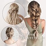 Fine Plus Clip In Hair Extensions 20 Inch Bleach Blonde Wavy 4Pcs Weft view 7