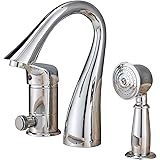 Kunmai Chrome 3 Hole Roman Bathtub Filler Faucet With Handheld