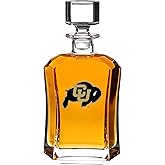 The Memory Company Officially Licensed NCAA 26 oz Whiskey Decanter Set - Glass Barware with Team Logo, College Sports Fan Gift & Collectible
