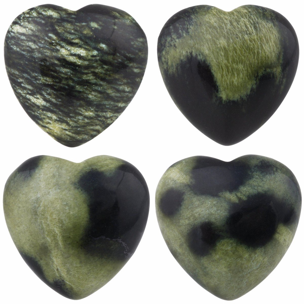 Shanxing Set of 4 25mm Natural Blossom Agate Mini Heart Crystal Stones, Polished Tumbled Crystal Puff Pack Love Heart Stone Gift Reiki Crystal Chakra Small Healing Pocket Worry Stone Heart Room Decor