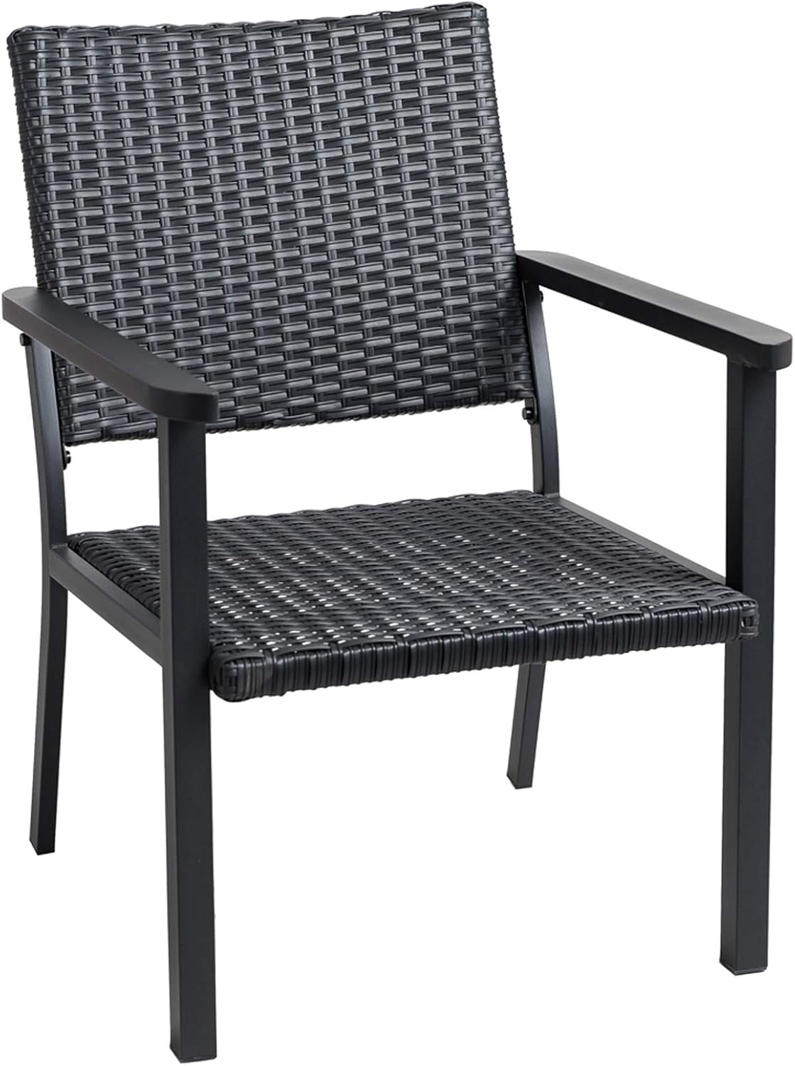 poolside lounge chairs on Amazon Com C Hopetree Outdoor Lounge Chair For Outside Patio Porch Metal Frame Black All Weather Wicker Kitchen Dining