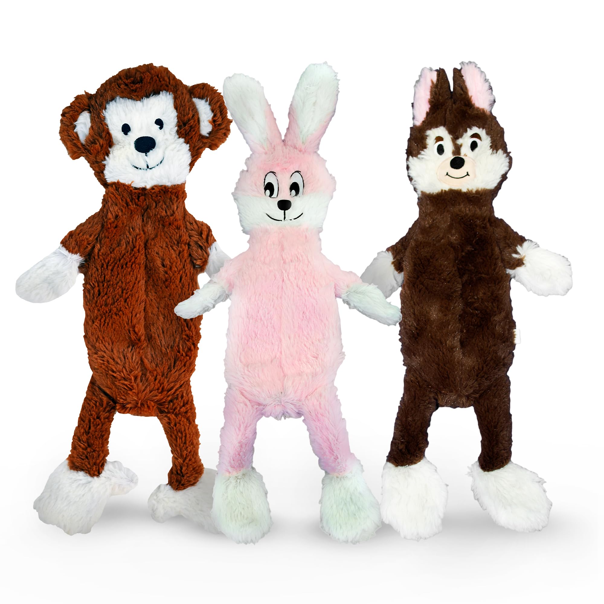 Photo 1 of FGA MARKETPLACE Pack of 3 Flat NO Stuffing NO Squeak Plush Dog Toy, Funny Style Will Entertain Your Pet for Hours, Recommended for Small and Medium Dog 21 INCH Long