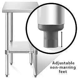 KUTLER Stainless Steel Table 24 x 12 Inches, NSF