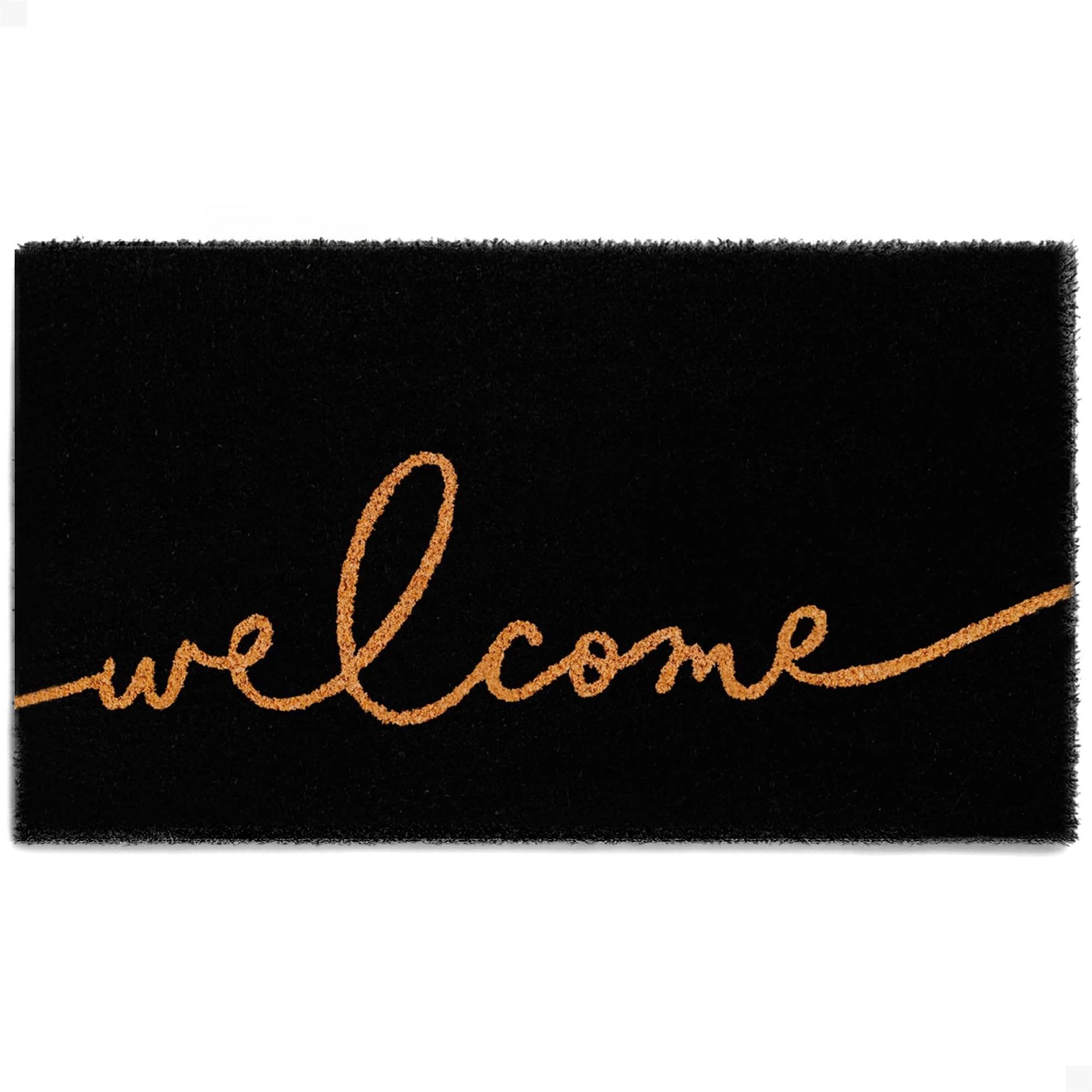 Photo 1 of THEODORE MAGNUS Door Mat – Coir Doormat for Outdoor Entrance, Durable Welcome Mat with Non-Slip Backing, Perfect for Front Door and Entryway - Outdoor/Indoor - Warm Greeting - Black - 17" x 30"