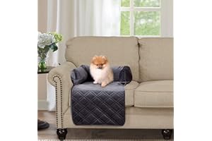 Brilliant Sunshine Premium Grey Silky Velvet Pet Sofa Bed, Slip Resistant, Waterproof, Washable Couch Protector with Removable Bolster Cushions, Furniture Cover for Pets, Dogs, Cats, Small, Grey