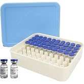 Fantovo 3ml Vial Peptide Storage Case, 70-Slot Hard Shell Peptide &amp; Insulin Vial Holder with Soft Insert &amp; Silicone Lid - Freezer &amp; Refrigerator Safe, Compact for Home &amp; Travel (Case Only)