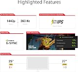ASUS ROG Swift 360Hz PG27AQN 27 Inch QHD NVIDIA G-SYNC Esports Monitor view 2