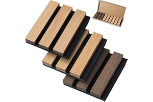 SOUNDSBAY [Sample Pack] Wood Slat Wall Panel Fluted Wall Panels Wood Wall Acoustic Panels For Wall/Ceiling, 6” × 5”× 0.8” Wood Panels For Wall, 3 Color Small Sample Tiles