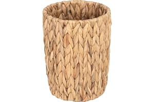 StorageWorks Wicker Waste Basket, Small Trash Can with Handwoven Water Hyacinth, Rattan Bin for Bedroom, Bathroom, 1 Pack