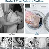 FUYOAL 6Pcs Mesh Laundry Bags with Zippers 50x40cm 40x30cm White M+S view 5
