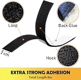 Fesoar Hook and Loop Tape 20 mm x 8 m Double Sided Adhesive Black view 6