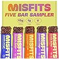 Misfits Vegan Protein Bars - Updated Recipe | Plant Based, Low Sugar & Carb, High Fiber Snacks | Variety Sample Pack to Trial the Flavors | Pack of 5 (1 of Each Flavor)