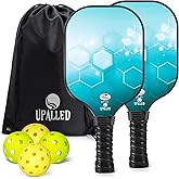 Pickleball Paddles Set of 2, USAPA Approved Fiberglass Pickleball Set with 2 Lightweight Pickleball Paddle,4 Pickleball Balls