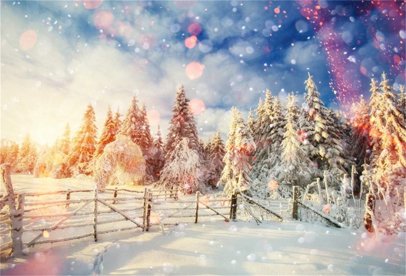 Sfondi Natalizi Innevati.Buenn 10x7ft Inverno Fiocco Di Neve Sfondo Bellissimo Paesaggio Innevato Fondale Foresta Caduta Innevata Pini Innevati Pino Di Neve Montagna Luce Del Sole Natale Capodanno Studio Puntelli In Vinile Amazon It Elettronica