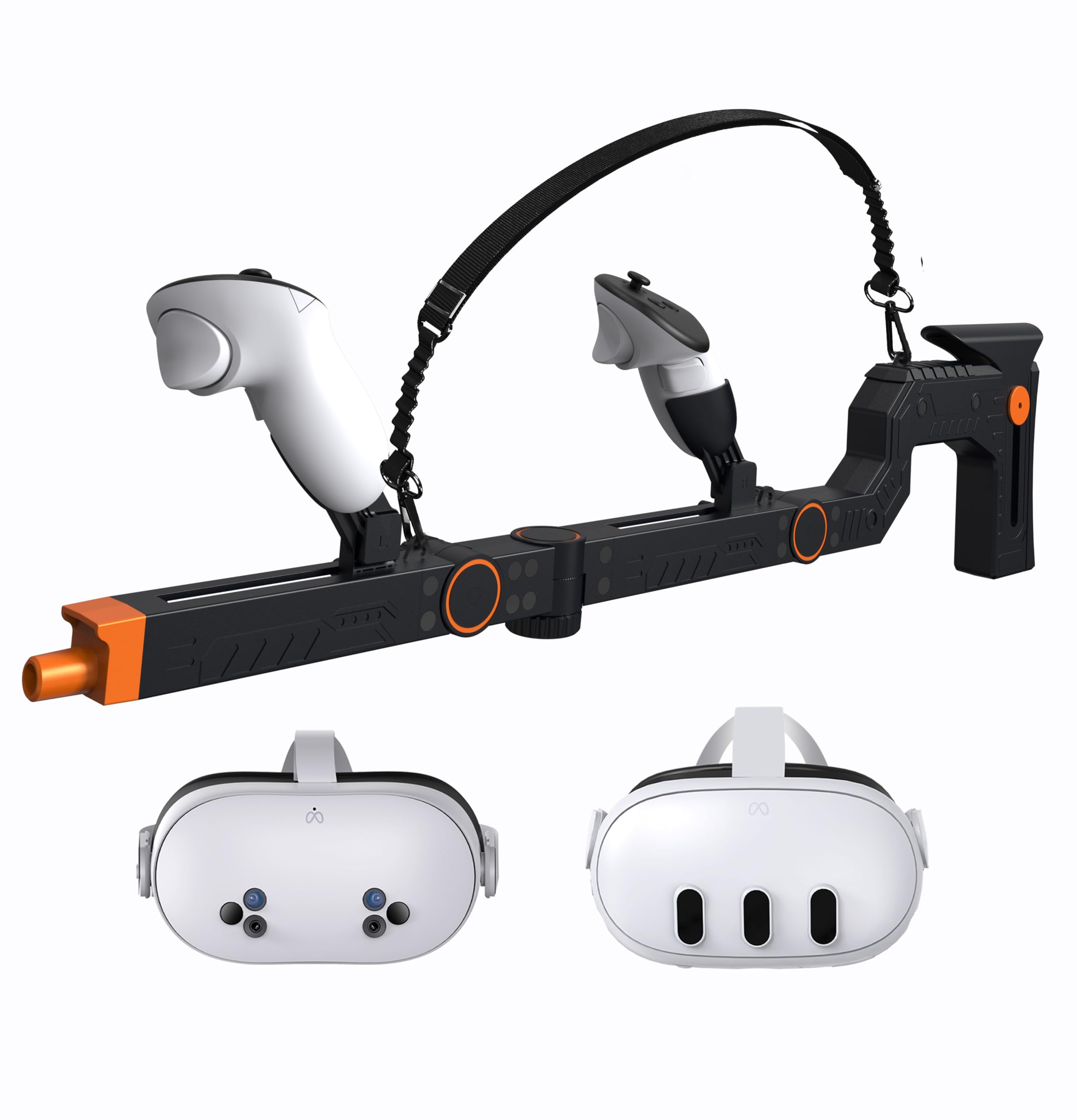 Photo 1 of Vr  For Meta Quest 3 & Gunstock Quest 3S, Durable Mechanical Design, Precision Angle Adjustment Guns tock for Oculus Quest 3 Enhancing Realistic VR Experience Perfect for FPS Gamers (Tournament-Black)
